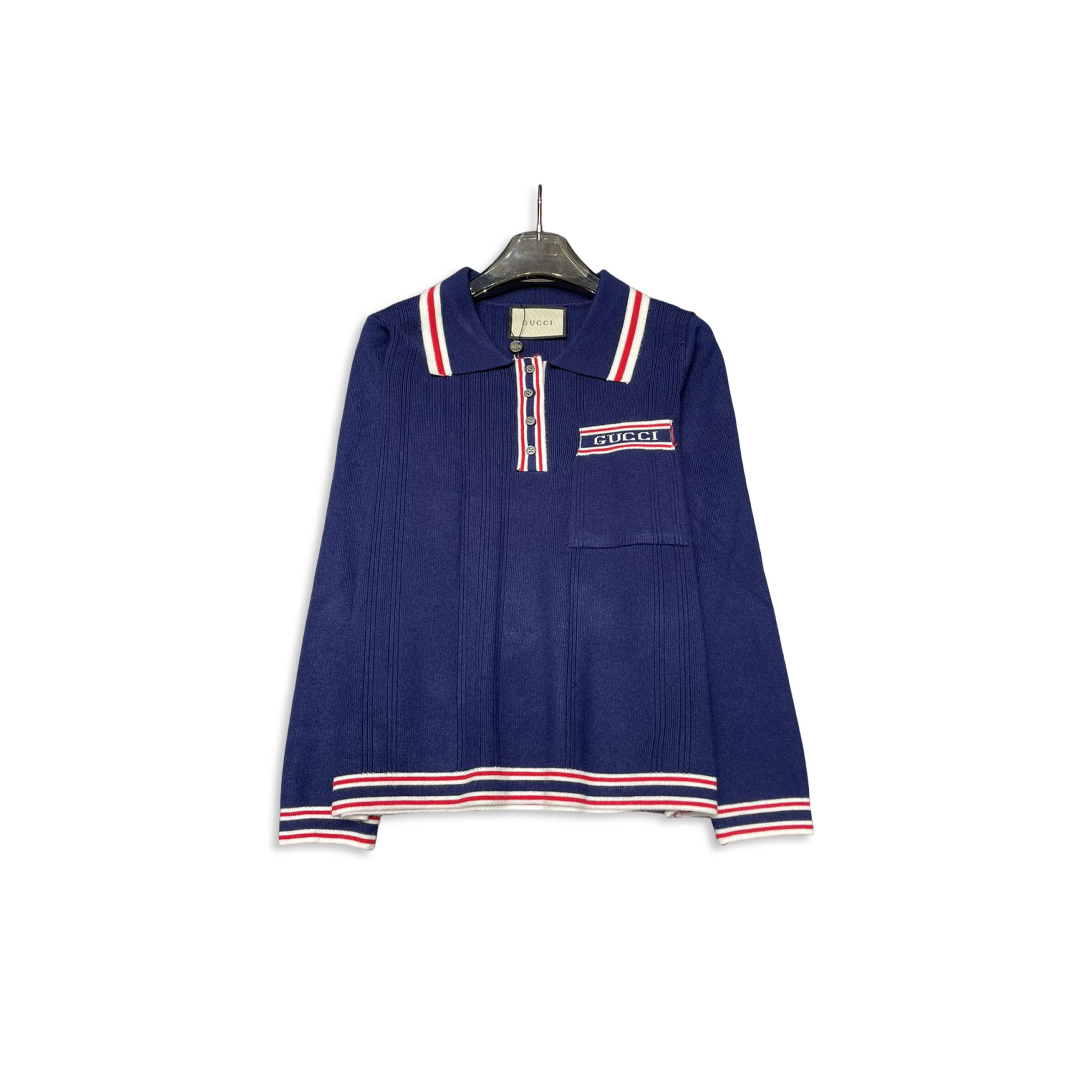 GUCCI KNITTED POLO COLLAR TOP